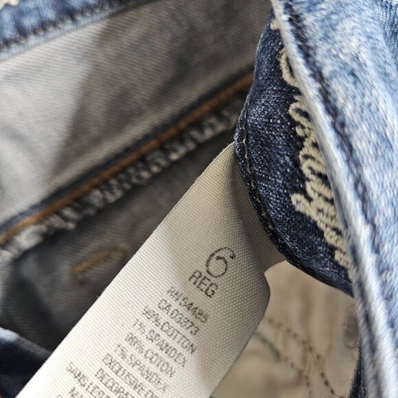 Women's AMERICAN EAGLE 77 Straight Leg Jeans MEDIUM BLUE WASH size 6 Mid Rise - Picture 6 of 10